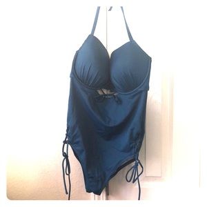 Strappy, Teal One-Piece Monokini Swimsuit